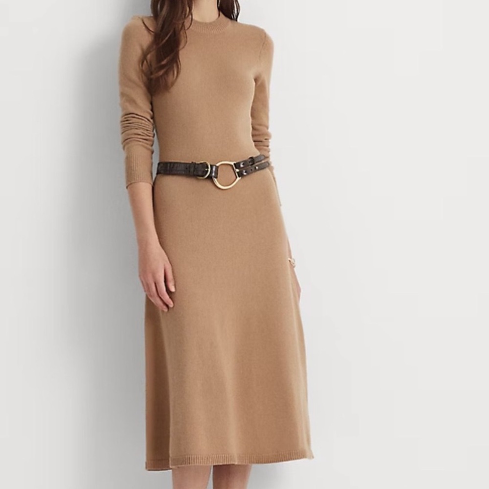 Ralph Lauren Tan Long Sleeve Dress